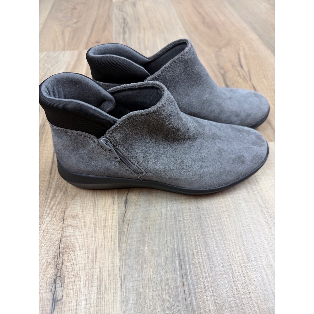 Clarks Collection Womens Grey Suede Ankle Boots Side Zip Booties 6.5 2616337640
